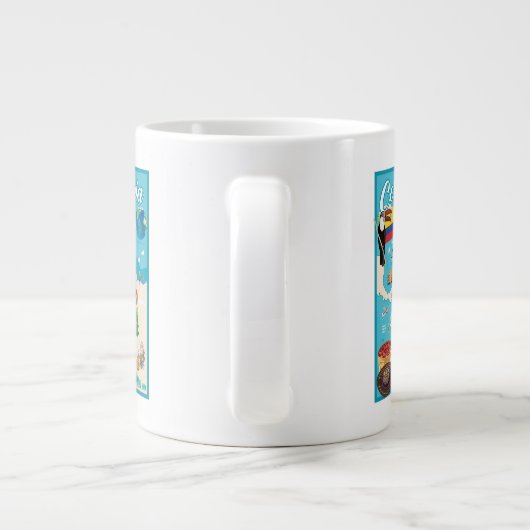Cartoon-Karte Kolumbiens Jumbo-Tasse (Rückseite)