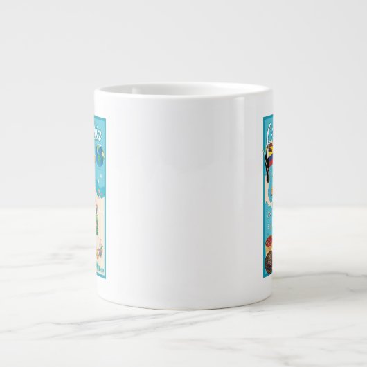 Cartoon-Karte Kolumbiens Jumbo-Tasse (Vorderseite)