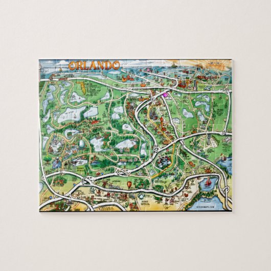 Cartoon-Karte Orlandos Florida Puzzle (Horizontal)