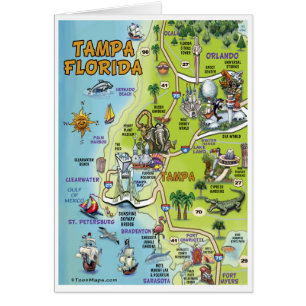 Cartoon-Karte Tampas Florida