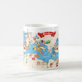 Cartoon-Karte vom Mittelmeer Kaffeetasse (Mittel)