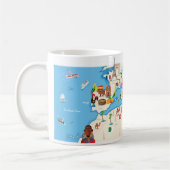 Cartoon-Karte vom Mittelmeer Kaffeetasse (Links)