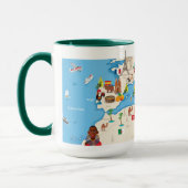 Cartoon-Karte vom Mittelmeer Tasse (Links)