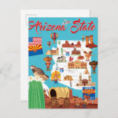 Cartoon Karte von Arizona (Vorne/Hinten)