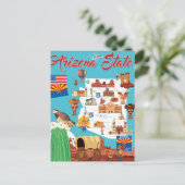 Cartoon Karte von Arizona (Stehend Vorderseite)