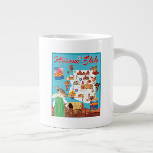 Cartoon Karte von Arizona Jumbo-Tasse