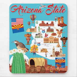 Cartoon-Karte von Arizona Mousepad
