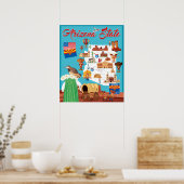 Cartoon Karte von Arizona Poster (Küche)