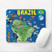 Cartoon-Karte von Brasilien Mousepad (Mit Mouse)