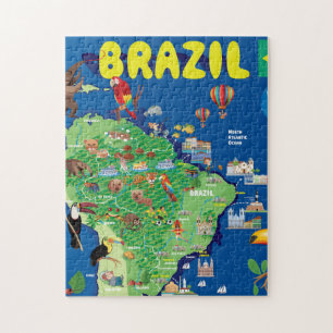 Cartoon-Karte von Brasilien Puzzle