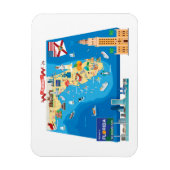 Cartoon Karte von Florida Magnet (Vertikal)