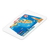 Cartoon Karte von Florida Magnet (Linke Seite)