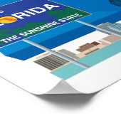 Cartoon Karte von Florida Poster (Ecke)