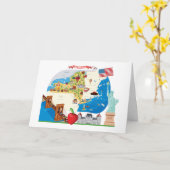 Cartoon-Karte von New- YorkStaat Karte (Gelbe Blume)