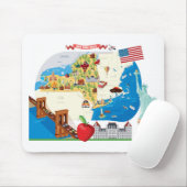 Cartoon-Karte von New- YorkStaat Mousepad (Mit Mouse)