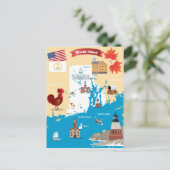 Cartoon Karte von Rhode Island (Stehend Vorderseite)