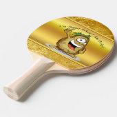Cartoon-Kartoffel mit grünem Haar Tischtennis Schläger (Vorderseite)