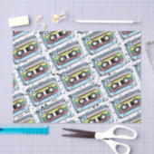 Cartoon-Kassetten-Band u. Musiknoten Seidenpapier (Handwerk)