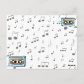 Cartoon-Kassettenband und Musiknoten (Mix It Up) Postkarte (Rückseite)