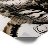 Cartoon Kätzchen gestreift kitty Stimmen grau Poster (Ecke)