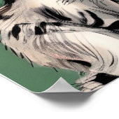 Cartoon Kätzchen gestreift kitty Stimmen grün Poster (Ecke)