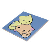 Cartoon Kätzchen Keramik Kachel (Seite)