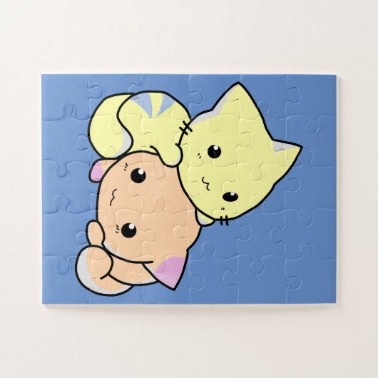 Cartoon-Kätzchen-Puzzle Puzzle (Horizontal)