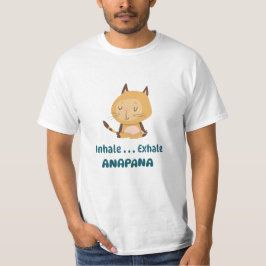 Cartoon Katze Anapana Meditation Inhalale Exhale T-Shirt