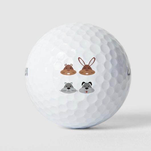 Cartoon Katze Hunde Gopher Leiter Kaninchen Golfball (Vorderseite)