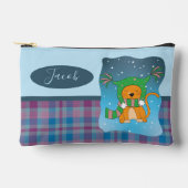 Cartoon Katze im Schneeballestift Pouch Zubehörtasche (Vorderseite)