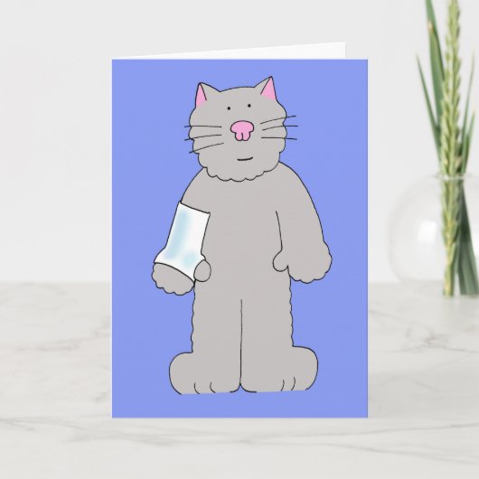 Cartoon Katze mit Arm und Handgelenk in Plakat Karte (Vorderseite)