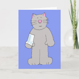 Cartoon Katze mit Arm und Handgelenk in Plakat Karte
