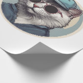 Cartoon Katze mit Sonnenbrille Geschenkpapier (Ecke)