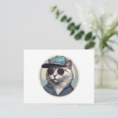 Cartoon Katze mit Sonnenbrille Postkarte (Stehend Vorderseite)