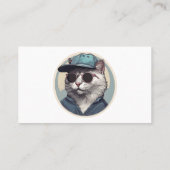 Cartoon Katze mit Sonnenbrille Visitenkarte (Rückseite)