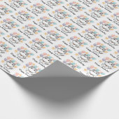 Cartoon Katze und farbenfrohe Glückwünsche zum Geb Geschenkpapier (Ecke)