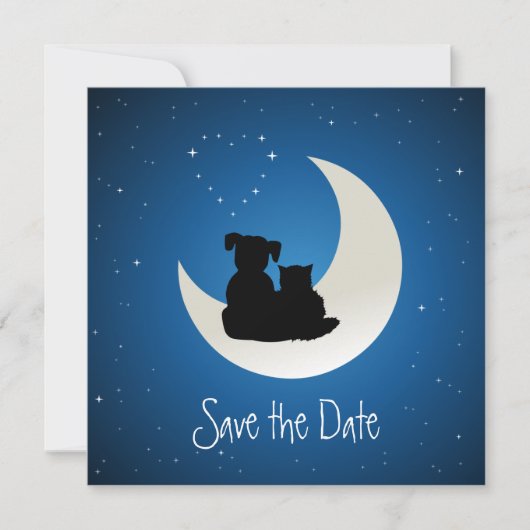 Cartoon Katze und Hunde Seeleute Save the Date (Vorderseite)