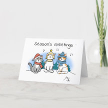 Cartoon-Katze-Weihnachtsliedersänger Weihnachtsgrü