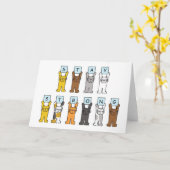 Cartoon Katzen Bleibe starke Ermutigung Karte (Gelbe Blume)