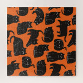 Cartoon Katzen Handgezeichnetes Muster Puzzle (Horizontal)