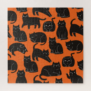 Cartoon Katzen Handgezeichnetes Muster Puzzle