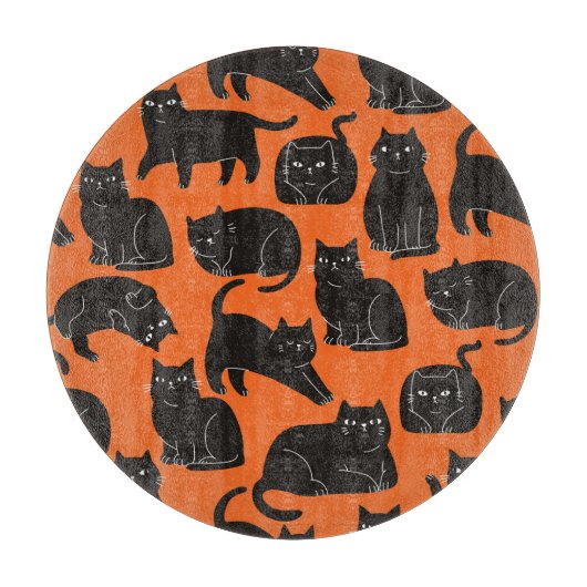 Cartoon Katzen Handgezeichnetes Muster Schneidebrett (Vorderseite)