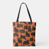 Cartoon Katzen Handgezeichnetes Muster Tasche (Rückseite)