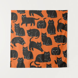 Cartoon Katzen Handgezeichnetes Muster Wandteppich