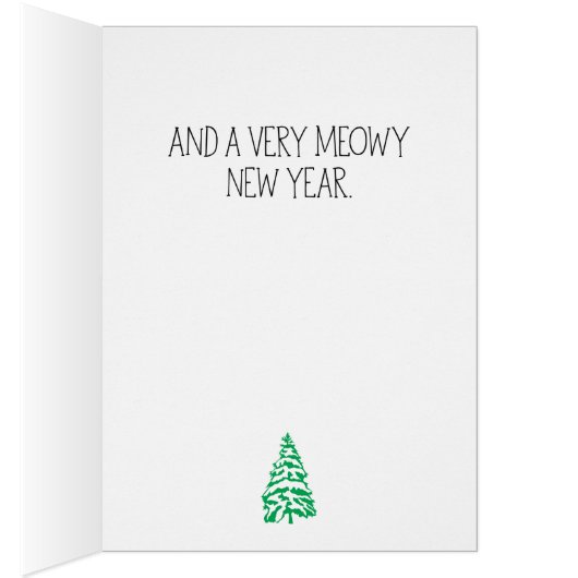 Cartoon-Katzen in Mini-Lights-Weihnachtskarte (Innen (Rechts))