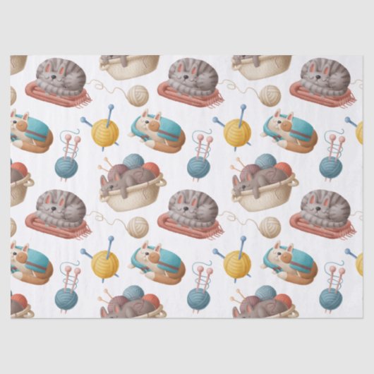 Cartoon-Katzenbezüge Seidenpapier (Vorderseite)