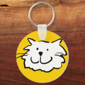 Cartoon Katzengesicht mit einer lächelnden Katze Schlüsselanhänger (Vorderseite)