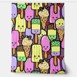 Cartoon Kawaii Food Characters Kinder Schlafzimmer Tapete