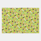 Cartoon kawaii sushi Emoji face Geschenkpapier Set (Vorderseite 3)