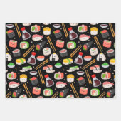 Cartoon kawaii sushi Emoji face Geschenkpapier Set (Vorderseite 2)